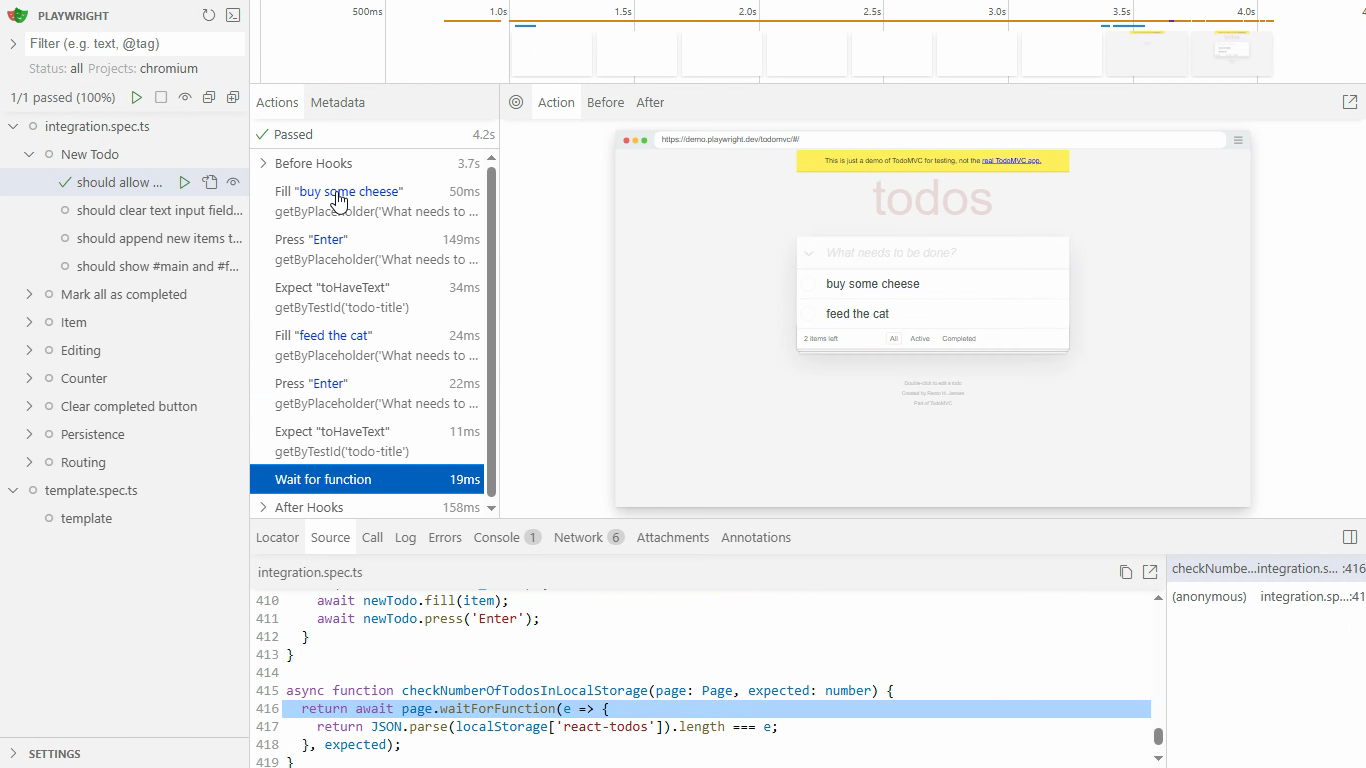 Local storage validated state